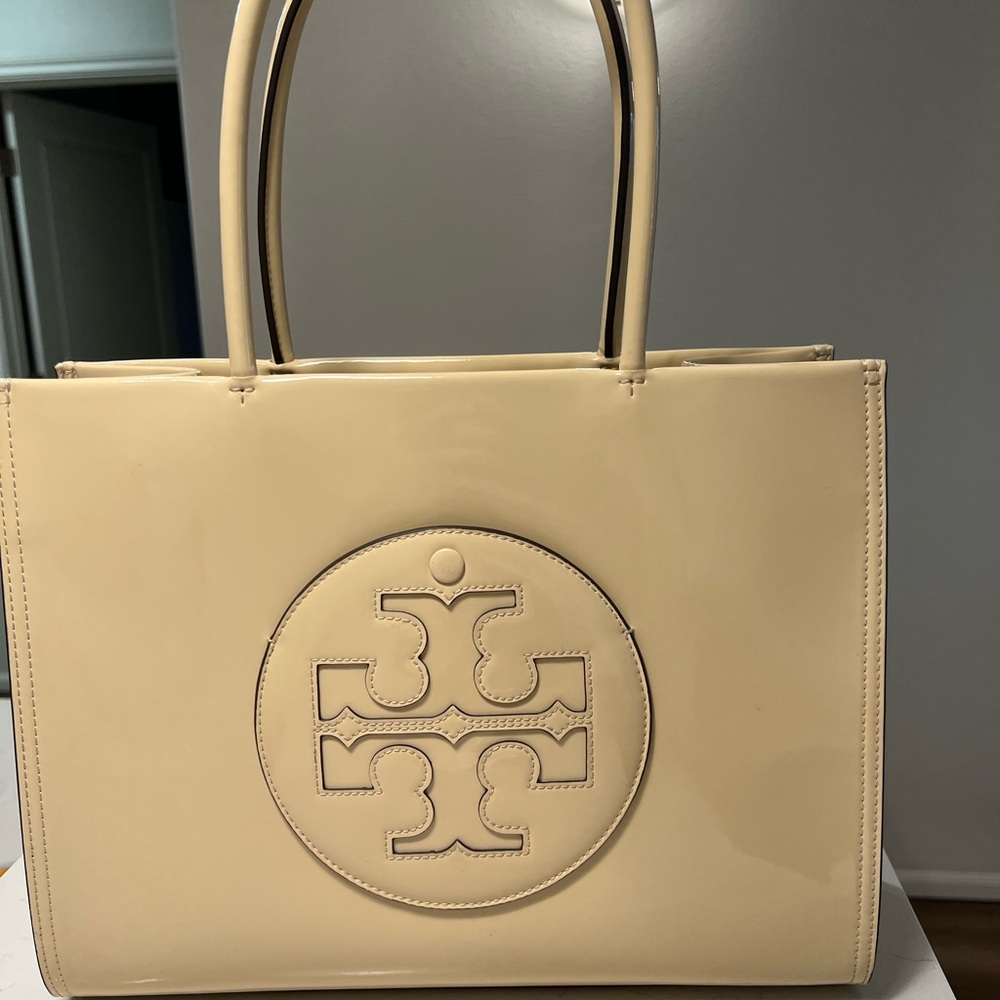 Tory Burch Beige Patent Tote